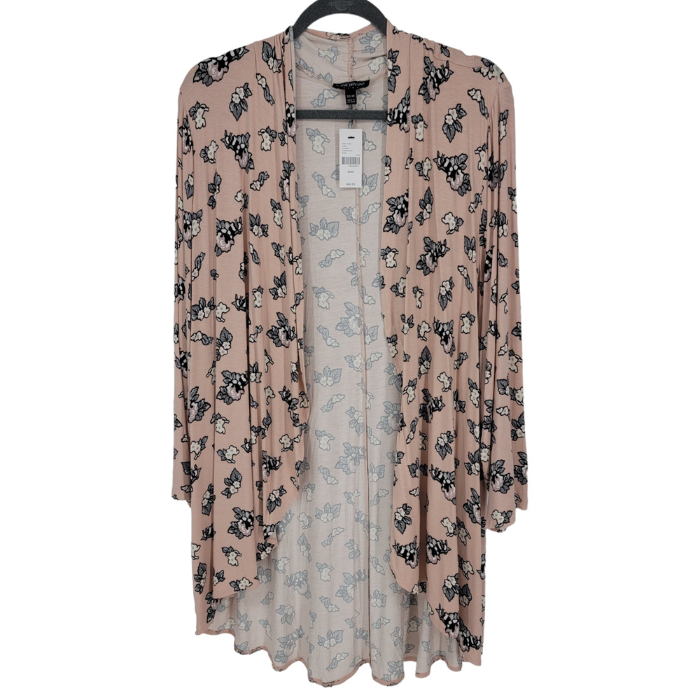 Lane Bryant Women's Size 22/24 Floral Open Front Pink Cardigan - Picture 1 of 8
